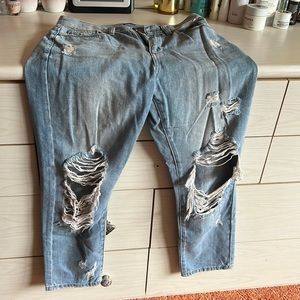 JBD Jeans - 27 - distressed high rise light wash